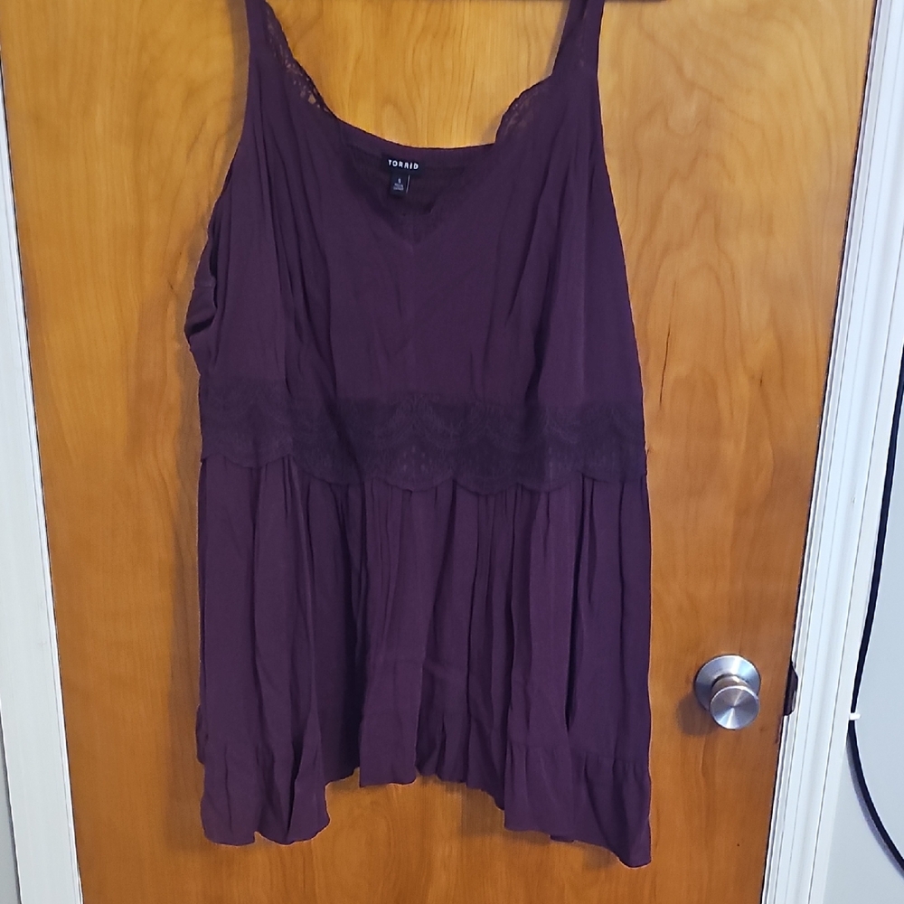 Torrid Plum Camisole with Lace Trim